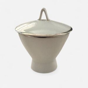 Rosenthal Continental Porcelain Lidded Sugar Bowl with Silver Trim